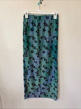 Green Leopard Print Maxi Skirt